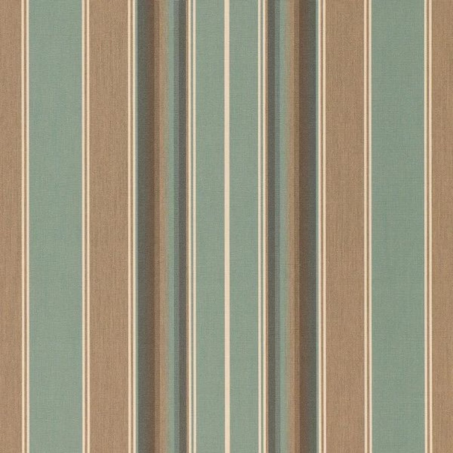 Outdoor Living Fabric * | Sunbrella Awning Stripe 4868-0000 Kiawah Spa 46 Fabric