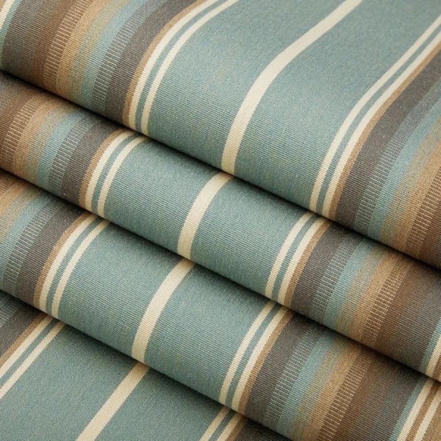 Outdoor Living Fabric * | Sunbrella Awning Stripe 4868-0000 Kiawah Spa 46 Fabric