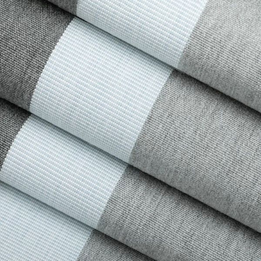 Outdoor Living Fabric * | Sunbrella Awning Stripe 4704-0000 Marco Blue Grey 46 Fabric