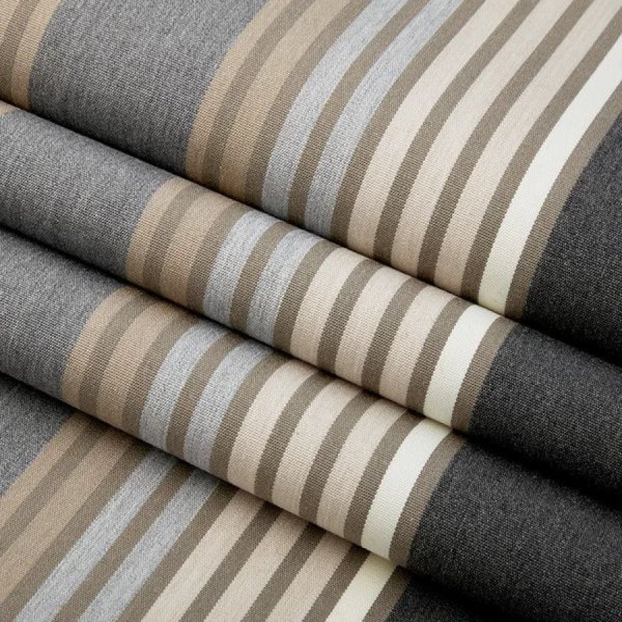 Outdoor Living Fabric * | Sunbrella Awning Stripe 4836-0000 Tillman Shale 46 Fabric