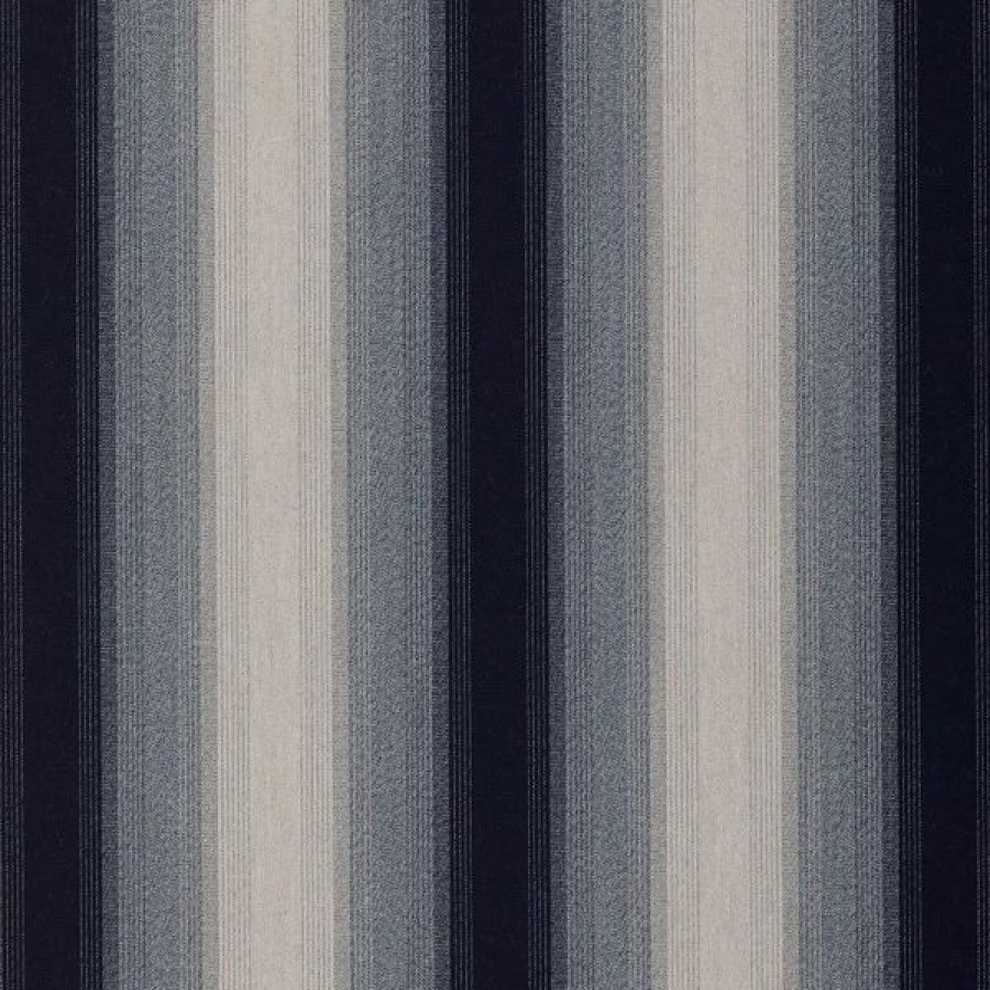 Outdoor Living Fabric * | Sunbrella Awning Stripe 4710-0000 Boone Navy 46 Fabric