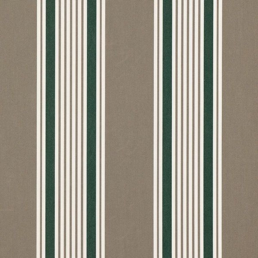 Outdoor Living Fabric * | Sunbrella Awning Stripe 4907-0000 Taupe 5 Bar Stripe 46 Fabric