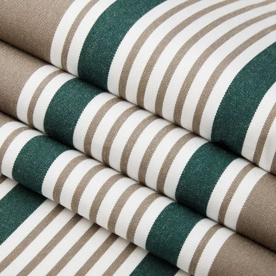 Outdoor Living Fabric * | Sunbrella Awning Stripe 4907-0000 Taupe 5 Bar Stripe 46 Fabric