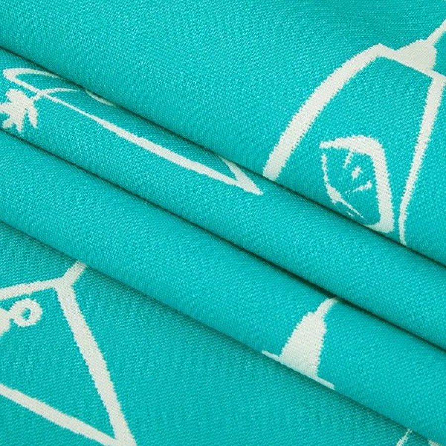 Outdoor Living Fabric * | Covington Outdoor Five O'Clock Somewhere Turquoise 56 Fabric