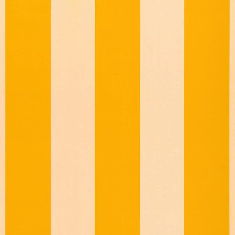 Outdoor Living Fabric * | Sunbrella Awning Stripe 5702-0000 Beaufort Yellow/White 6 Bar 46 Fabric