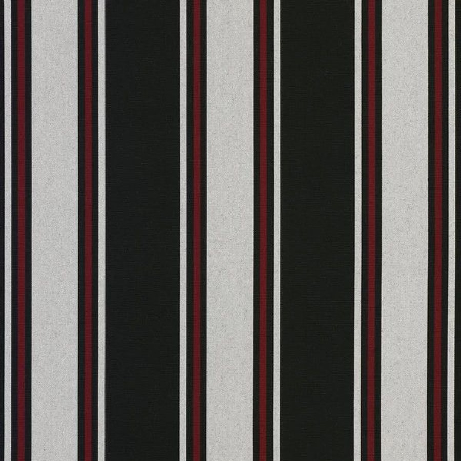 Outdoor Living Fabric * | Sunbrella Awning Stripe 4989-0000 Hatteras Raven 46 Fabric