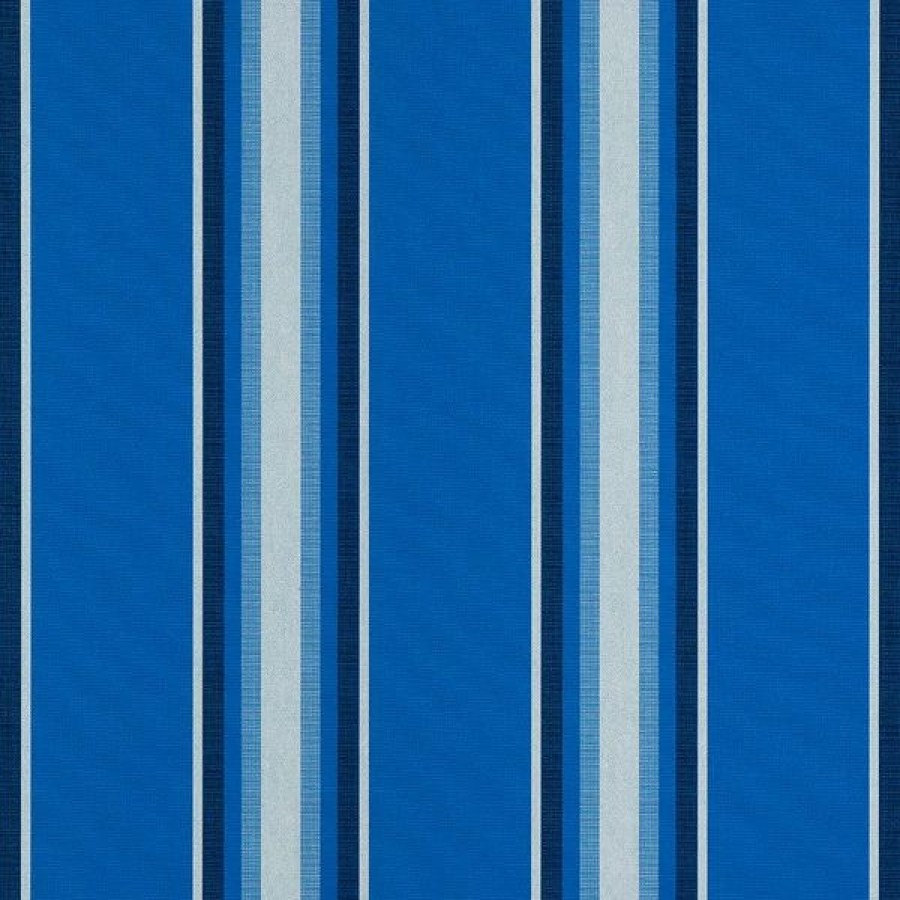 Outdoor Living Fabric * | Sunbrella Awning Stripe 4755-0000 Pacific Blue Fancy 46 Fabric