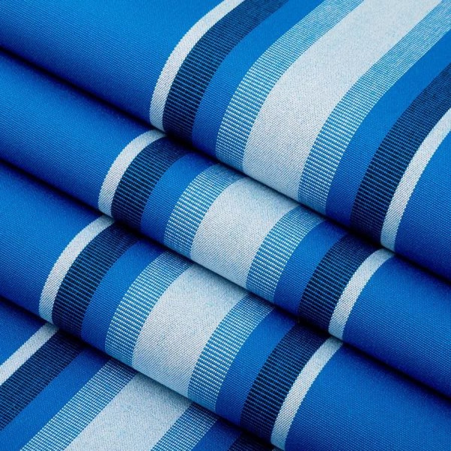 Outdoor Living Fabric * | Sunbrella Awning Stripe 4755-0000 Pacific Blue Fancy 46 Fabric