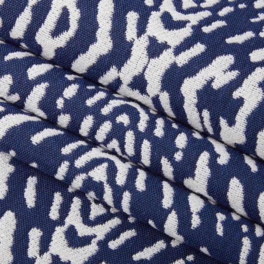 Outdoor Living Fabric * | Hilary Farr Outdoor Spf Riff Mediterranean Blue 54 Fabric