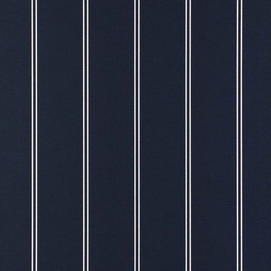 Outdoor Living Fabric * | Sunbrella Awning Stripe 4987-0000 Cooper Navy 46 Fabric