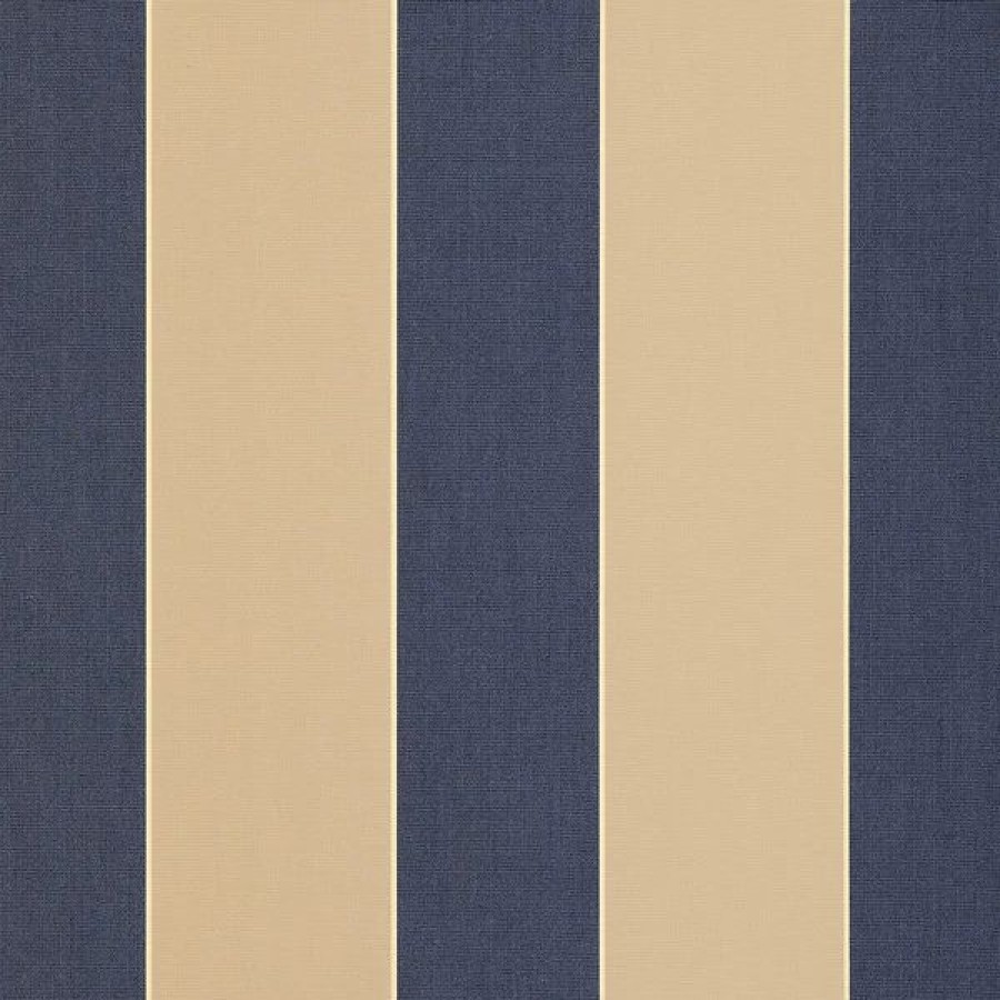 Outdoor Living Fabric * | Sunbrella Awning Stripe 4921-0000 Mediterranean Canvas Block 46 Fabric