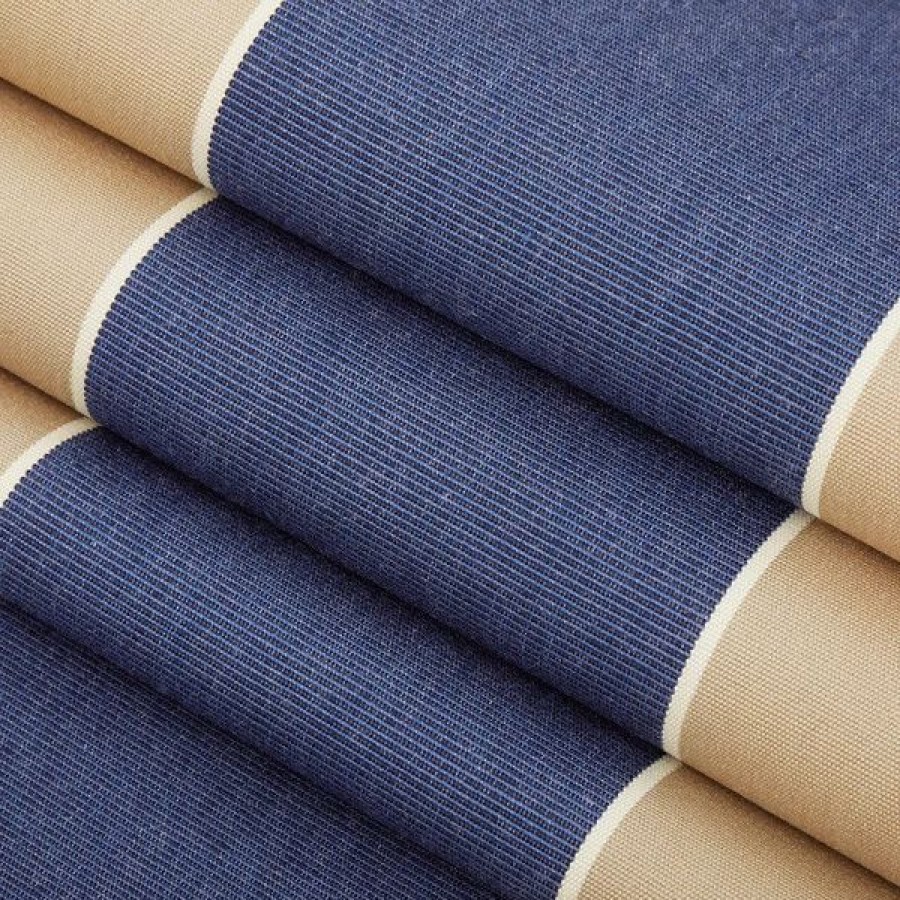 Outdoor Living Fabric * | Sunbrella Awning Stripe 4921-0000 Mediterranean Canvas Block 46 Fabric