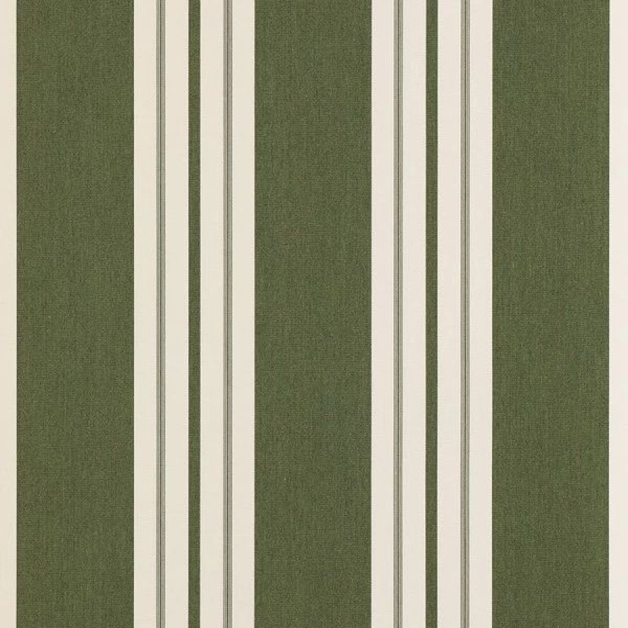 Outdoor Living Fabric * | Sunbrella Awning Stripe 4955-0000 Fern Classic 46 Fabric