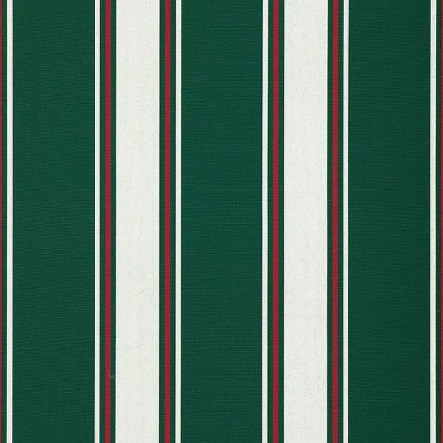 Outdoor Living Fabric * | Sunbrella Awning Stripe 4790-0000 Forest Green Fancy 46 Fabric