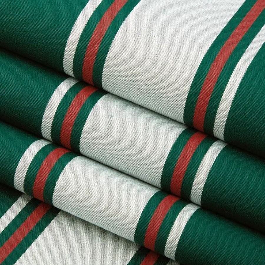 Outdoor Living Fabric * | Sunbrella Awning Stripe 4790-0000 Forest Green Fancy 46 Fabric