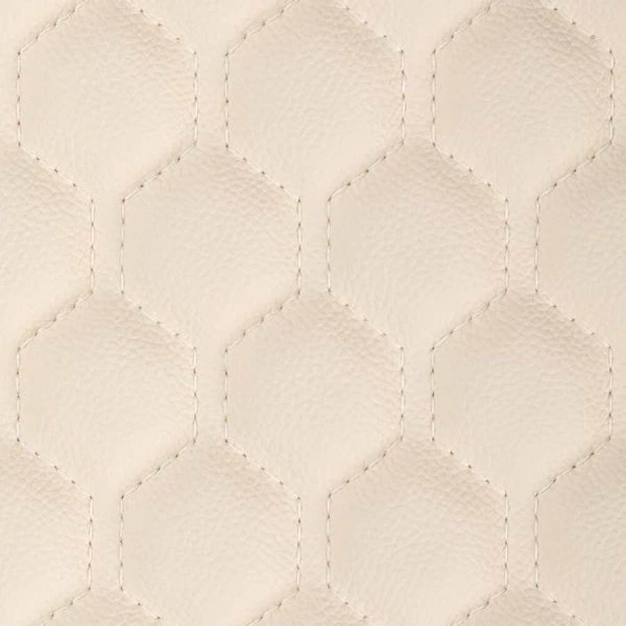 Marine Fabric * | Eversoft Off White Hexagon Stitched Foam Backed Vinyl