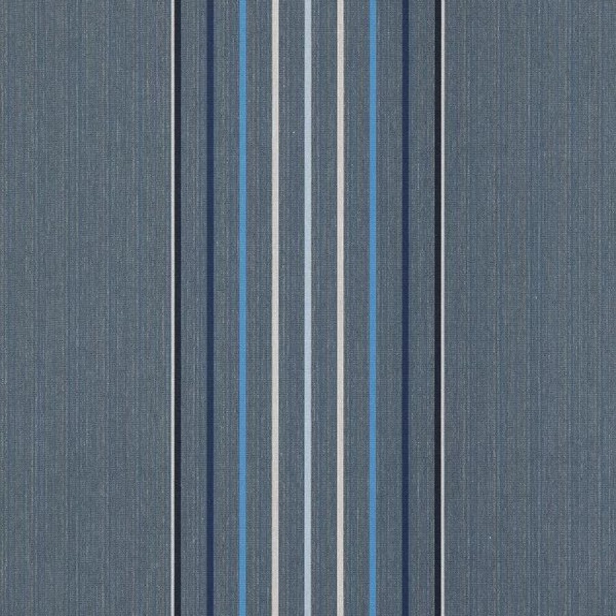 Outdoor Living Fabric * | Sunbrella Awning Stripe 4895-0000 Motive Denim 46 Fabric