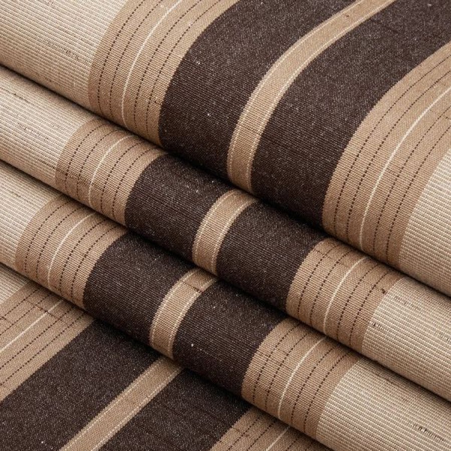 Outdoor Living Fabric * | Sunbrella Awning Stripe 4776-0000 Chocolate Chip Fancy 46 Fabric