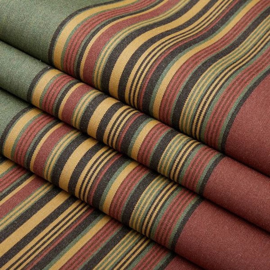 Outdoor Living Fabric * | Sunbrella Awning Stripe 4969-0000 Henna Fern Vintage 46 Fabric