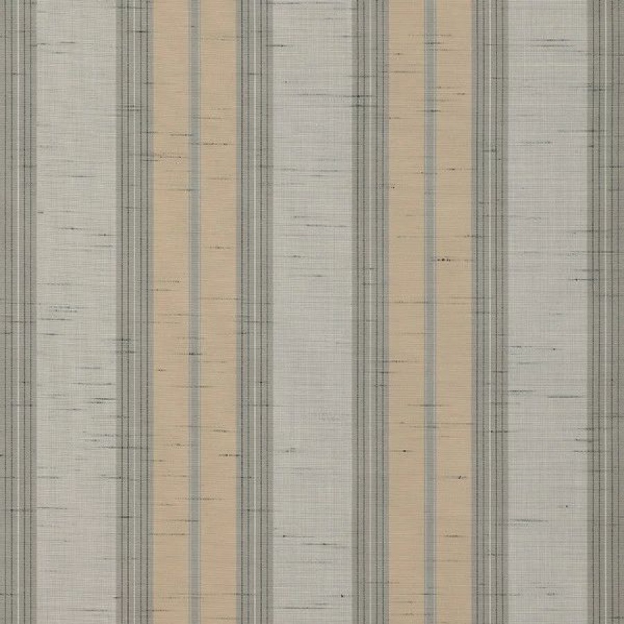 Outdoor Living Fabric * | Sunbrella Awning Stripe 4777-0000 Grey/Beige Chip Fancy 46 Fabric