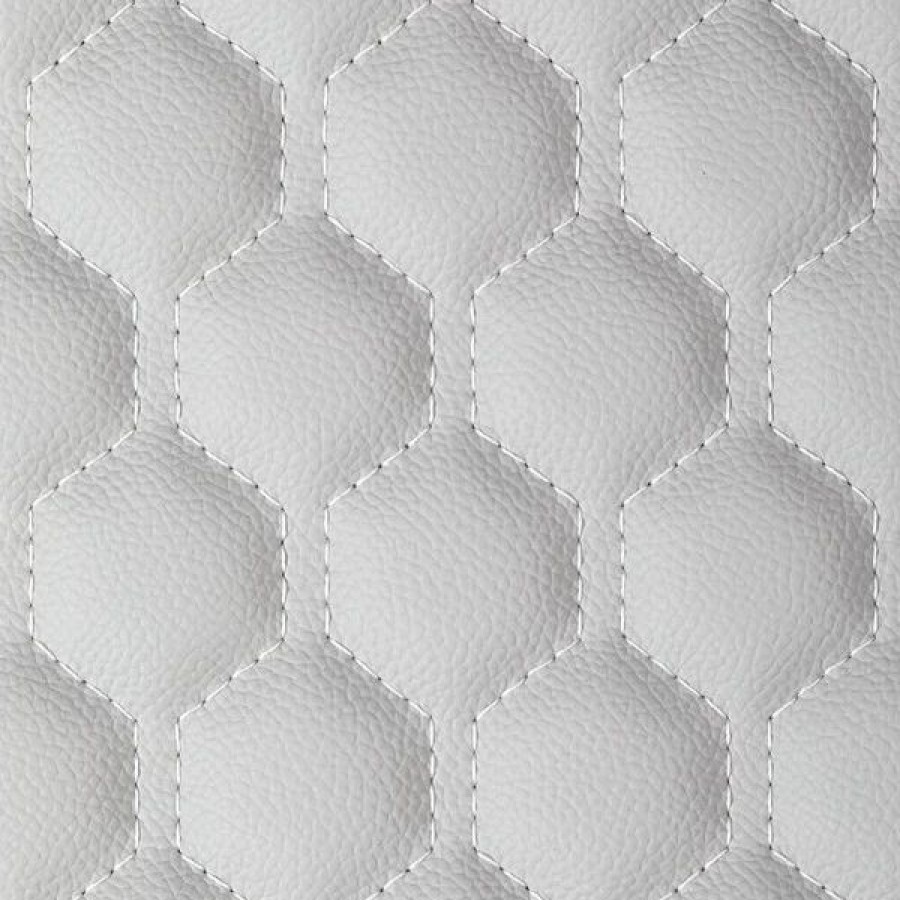 Marine Fabric * | Eversoft Silver Hexagon Stitched Foam Backed Vinyl