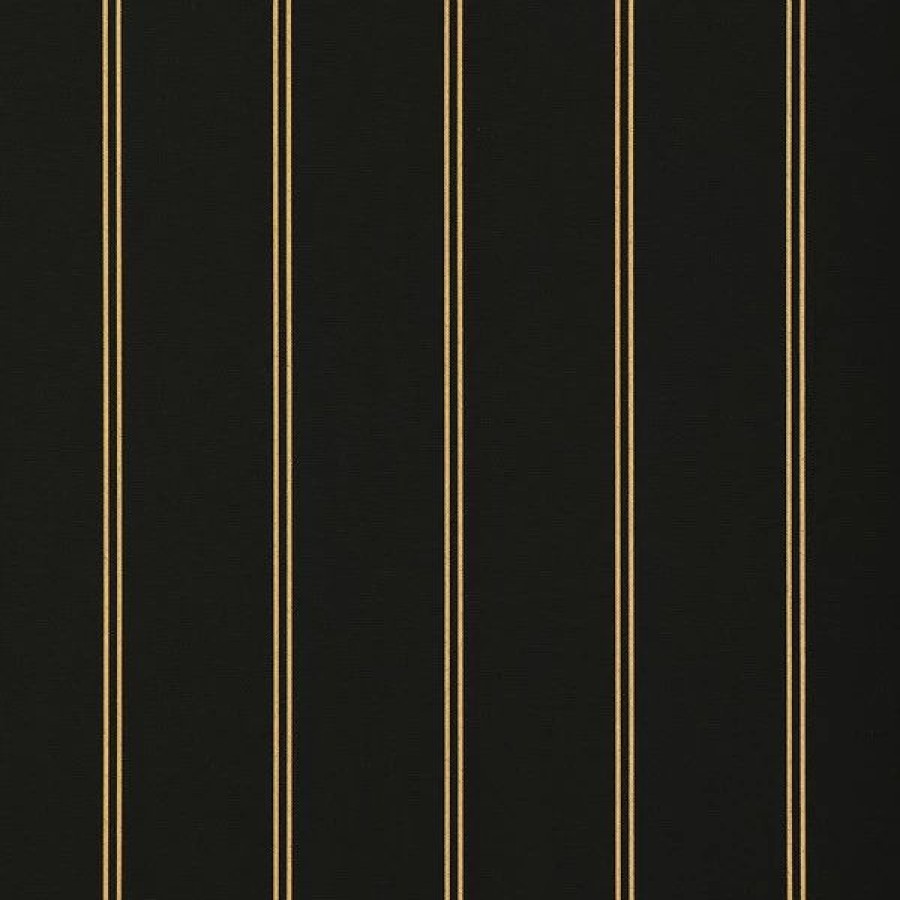 Outdoor Living Fabric * | Sunbrella Awning Stripe 4988-0000 Cooper Black 46 Fabric