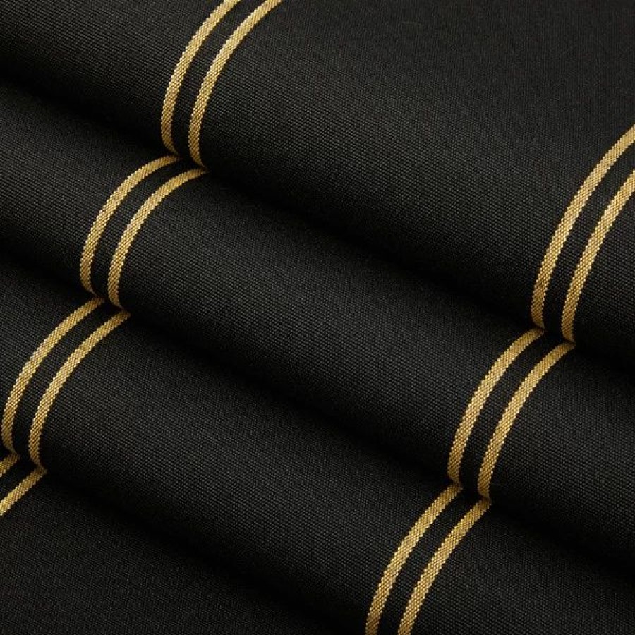 Outdoor Living Fabric * | Sunbrella Awning Stripe 4988-0000 Cooper Black 46 Fabric