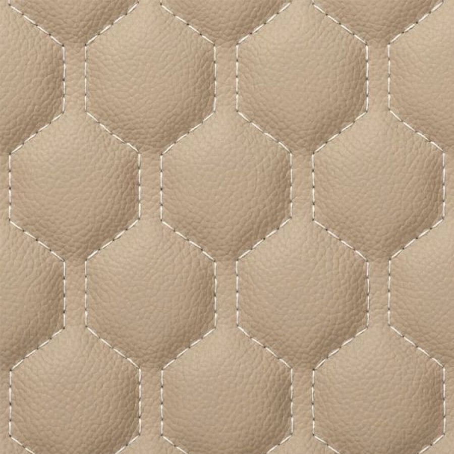 Marine Fabric * | Eversoft Tan Hexagon Stitched Foam Backed Vinyl