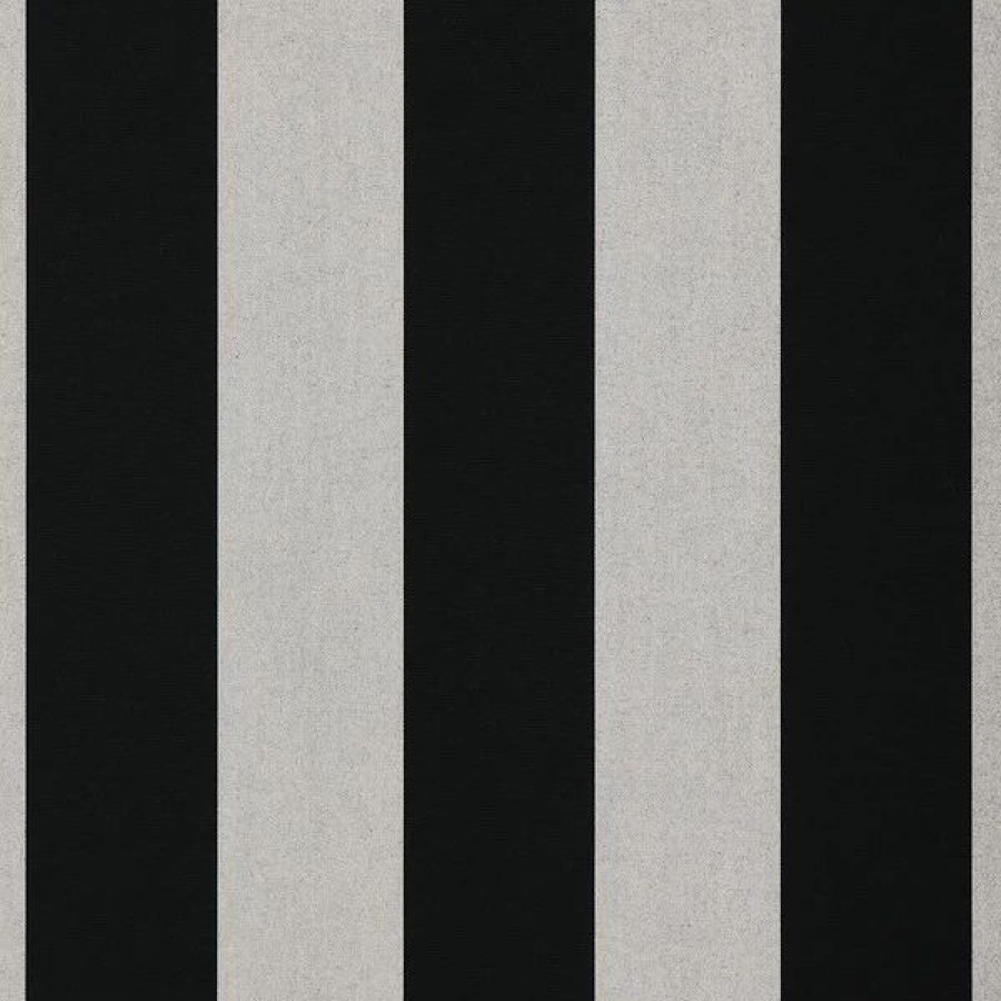 Outdoor Living Fabric * | Sunbrella Awning Stripe 5704-0000 Beaufort Black/White 6 Bar 46 Fabric