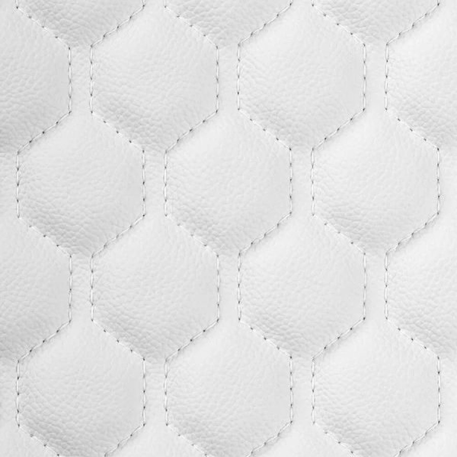 Marine Fabric * | Eversoft White Hexagon Stitched Foam Backed Vinyl